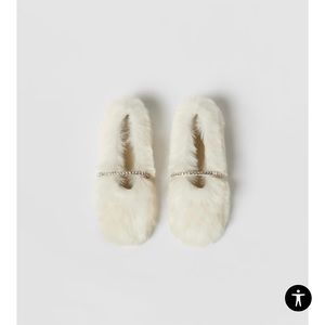 Zara Faux Fur ballet flats